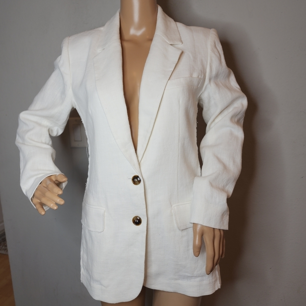 NWT Hansen & Gretel 100% Ramie Ivory Mali Blazer Jacket Women's Size XS